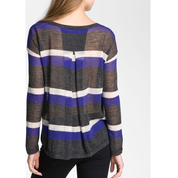 Joie | ‘Rosalie’ 100% Alpaca Sheer Striped Sweater - Picture 2 of 8